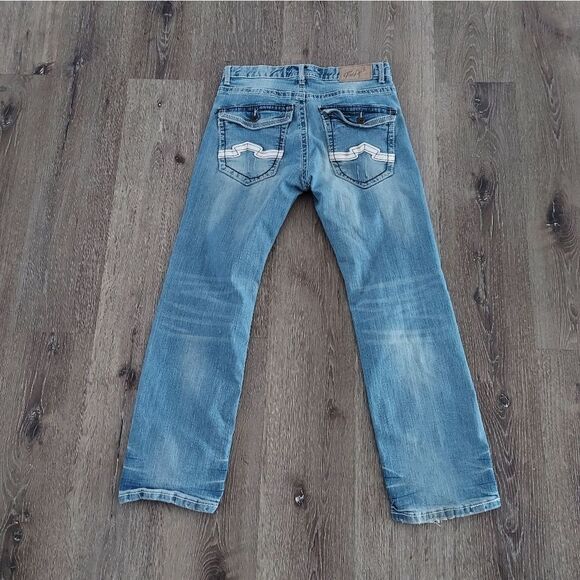 True Luck Straight Leg Distressed Jeans 30/30 - Picture 4 of 8